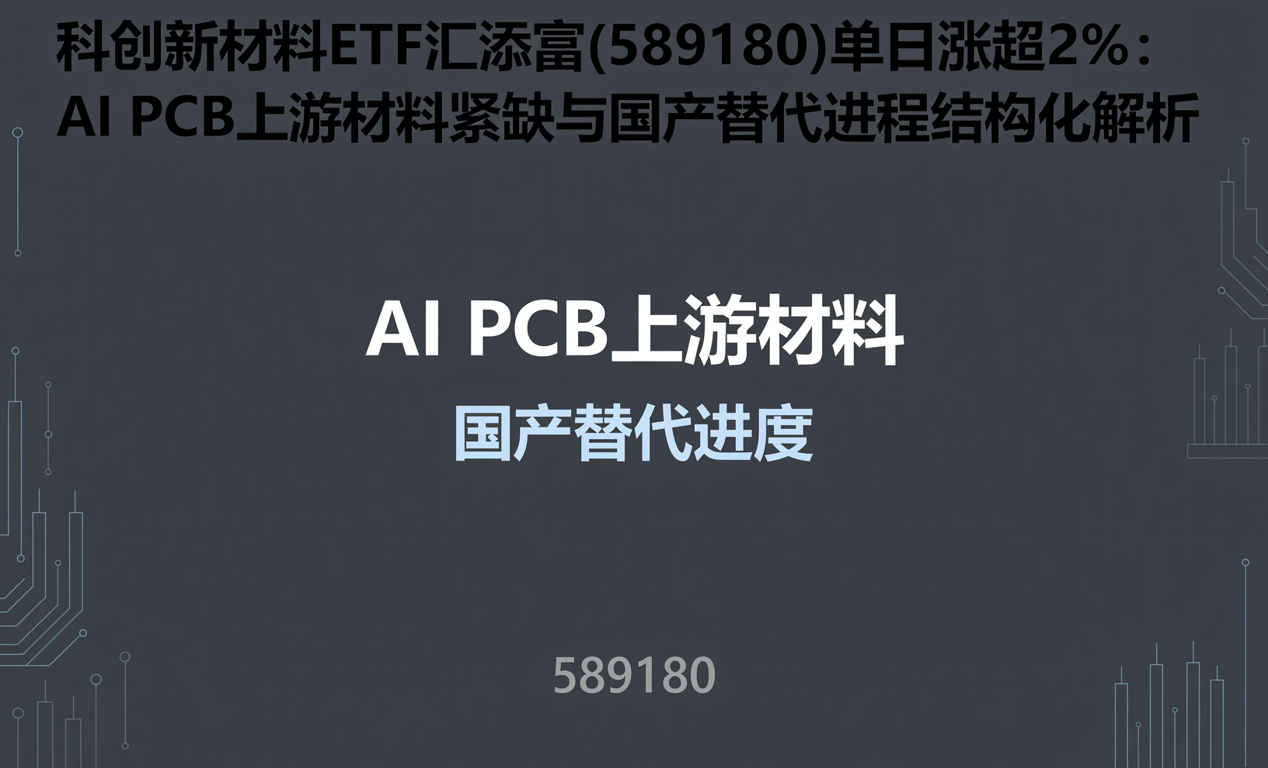 科创新材料ETF汇添富(589180)单日涨超2%：AI PCB上游材料紧缺与国产替代进程结构化解析