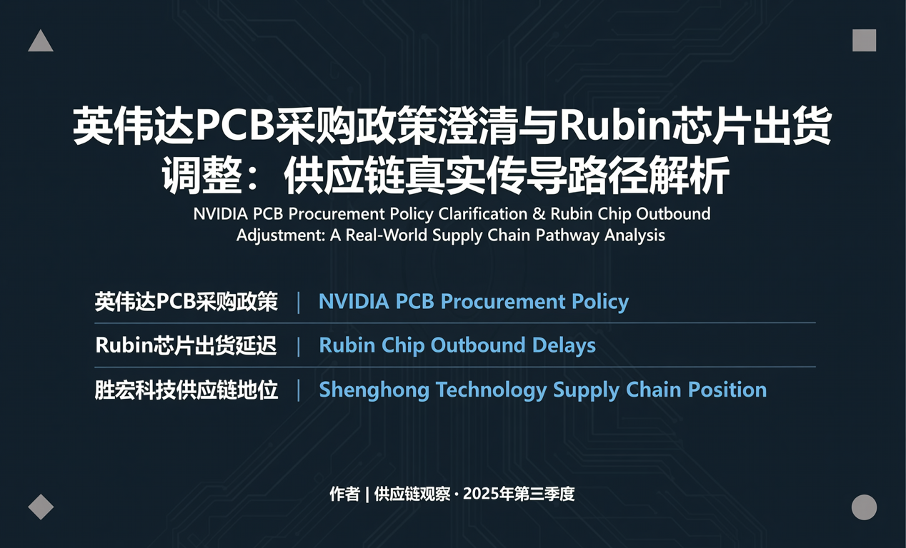英伟达PCB采购政策澄清与Rubin芯片出货调整：供应链真实传导路径解析-百能云芯