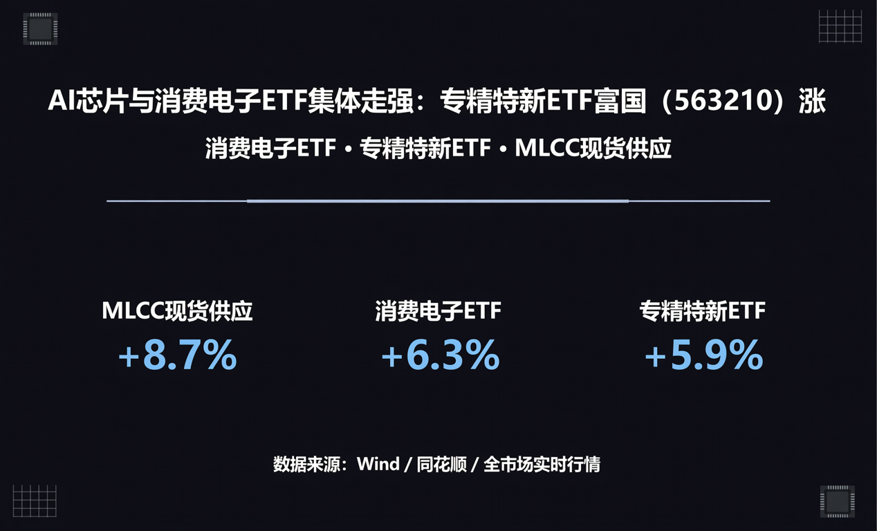 AI芯片与消费电子ETF集体走强：专精特新ETF富国（563210）涨-百能云芯