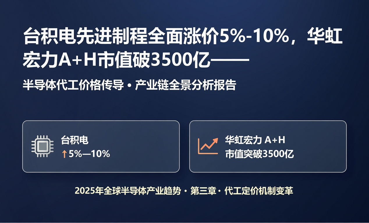 台积电先进制程全面涨价5%-10%，华虹宏力A+H市值破3500亿&mdash;&mdash;-百能云芯