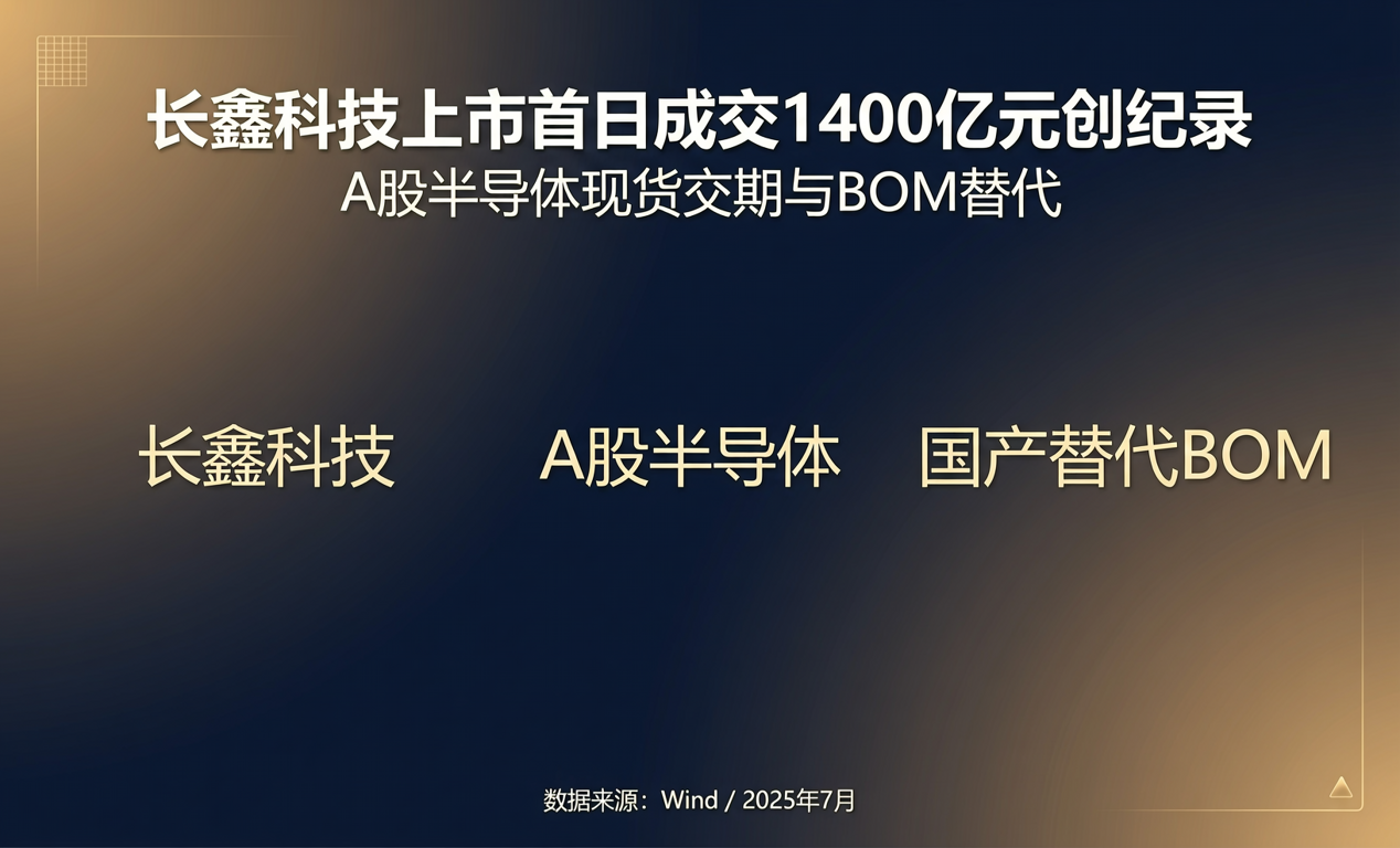 长鑫科技上市首日成交1400亿元创纪录：A股半导体现货交期与BOM替代-百能云芯