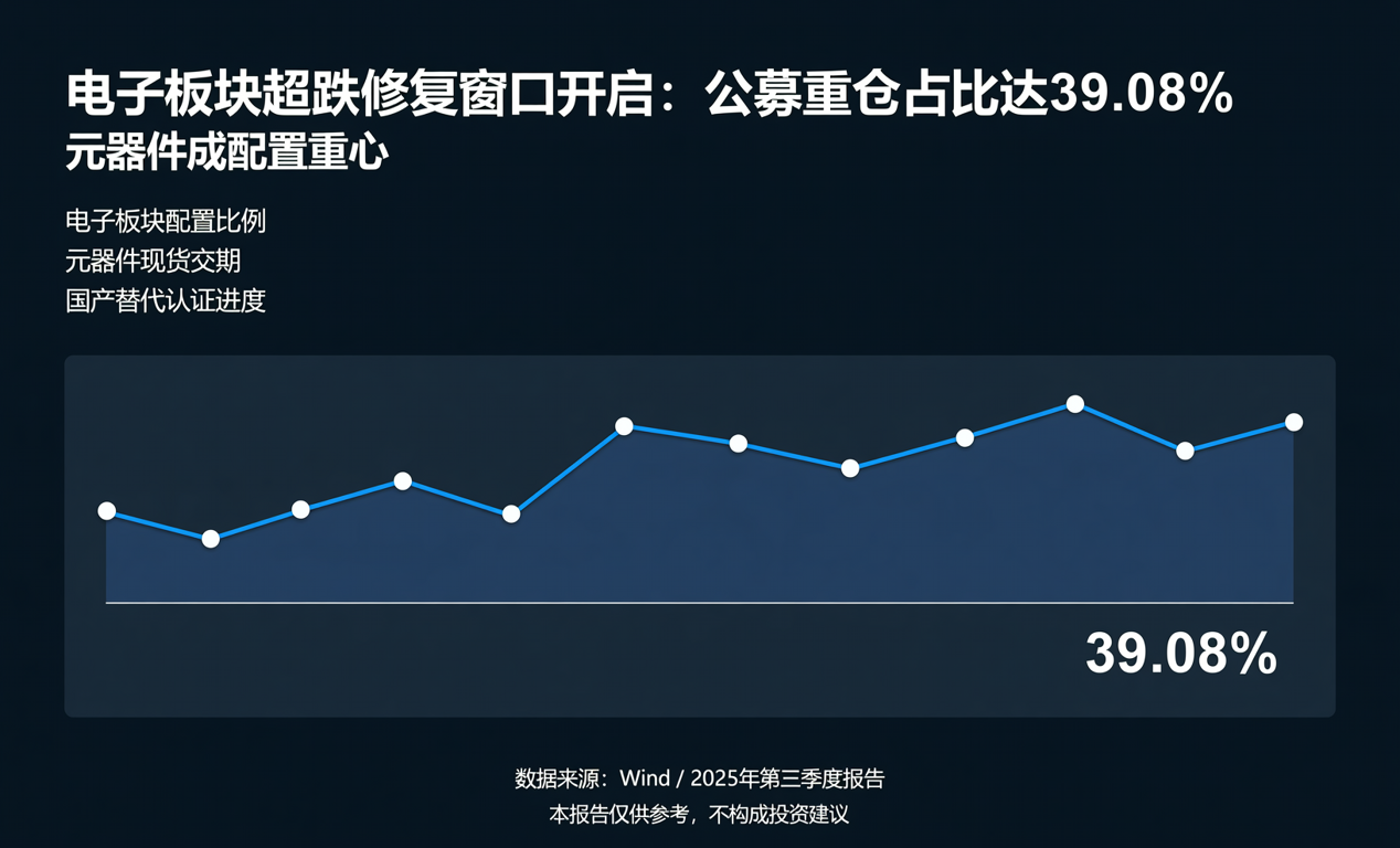 电子板块超跌修复窗口开启：公募重仓占比达39.08%，元器件成配置重心