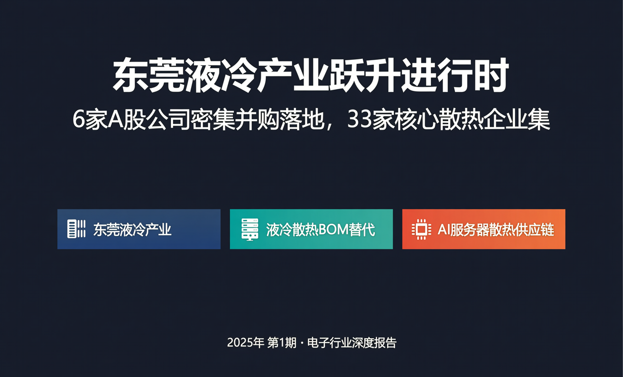 <span class='highlight'>东莞液冷产业</span>跃升，6家A股公司密集并购落地！