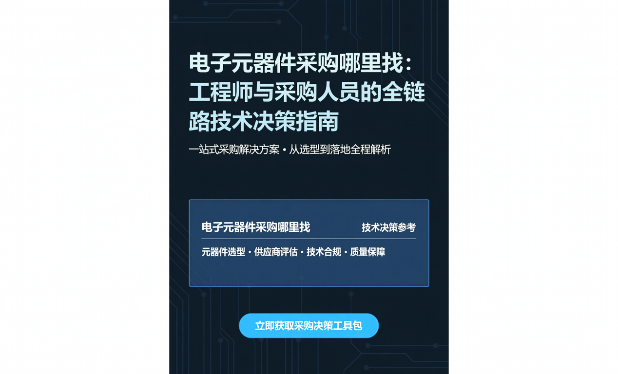 电子元器件采购哪里找：工程师与采购人员的全链路技术决策指南