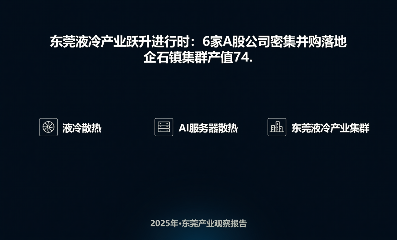 东莞液冷产业跃升进行时：6家A股公司密集并购落地-百能云芯