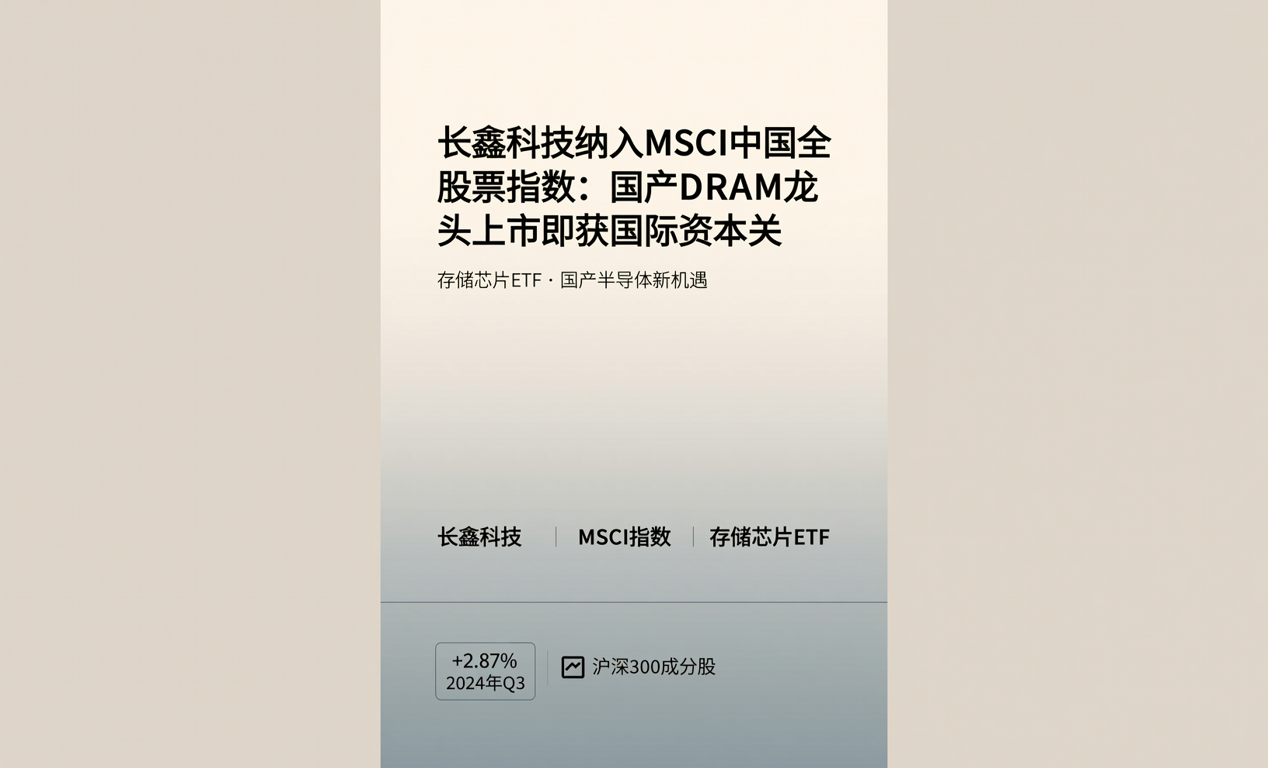 长鑫科技纳入MSCI中国全股票指数：国产DRAM龙头上市即获国际资本关-百能云芯