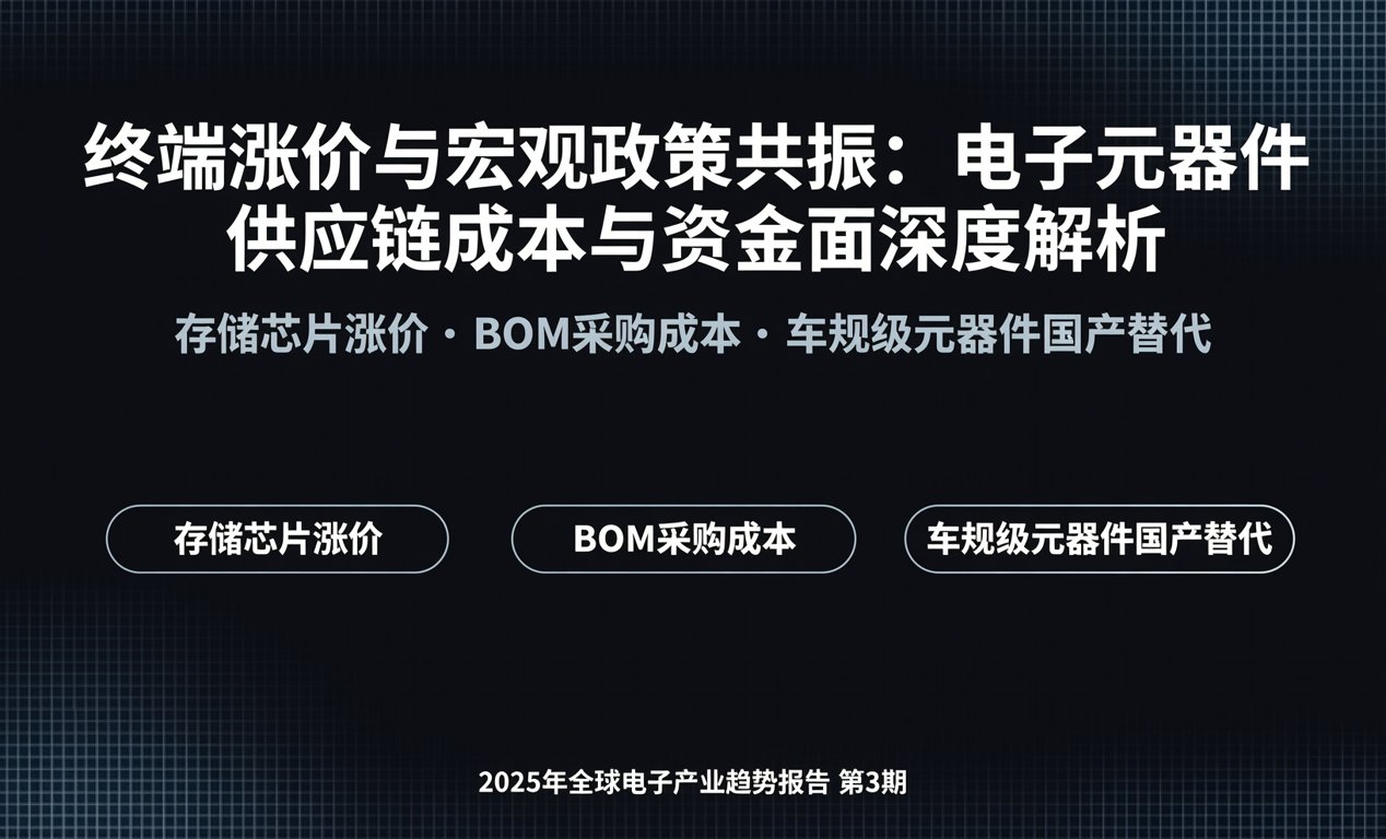 终端涨价与宏观政策共振：电子元器件供应链成本与资金面深度解析-百能云芯