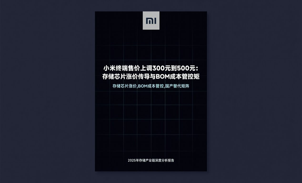 小米终端售价上调300元到500元：存储芯片涨价传导与BOM成本管控矩-百能云芯