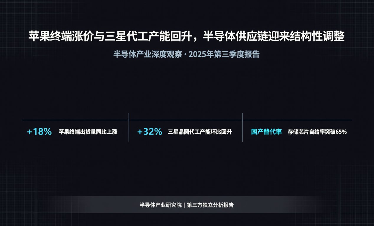 苹果终端涨价与三星代工产能回升，半导体供应链迎来结构性调整-百能云芯