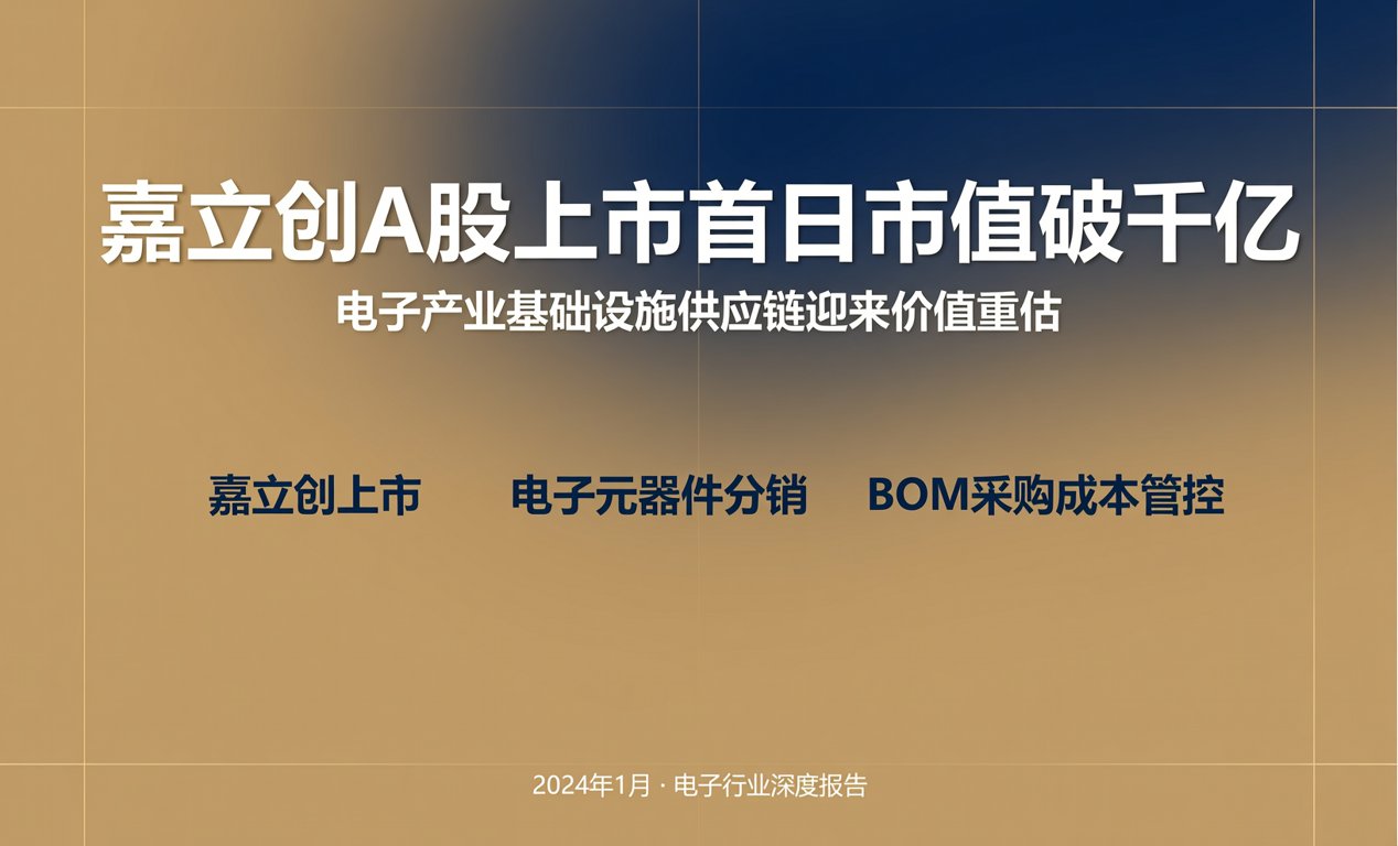 嘉立创A股上市首日市值破千亿！
