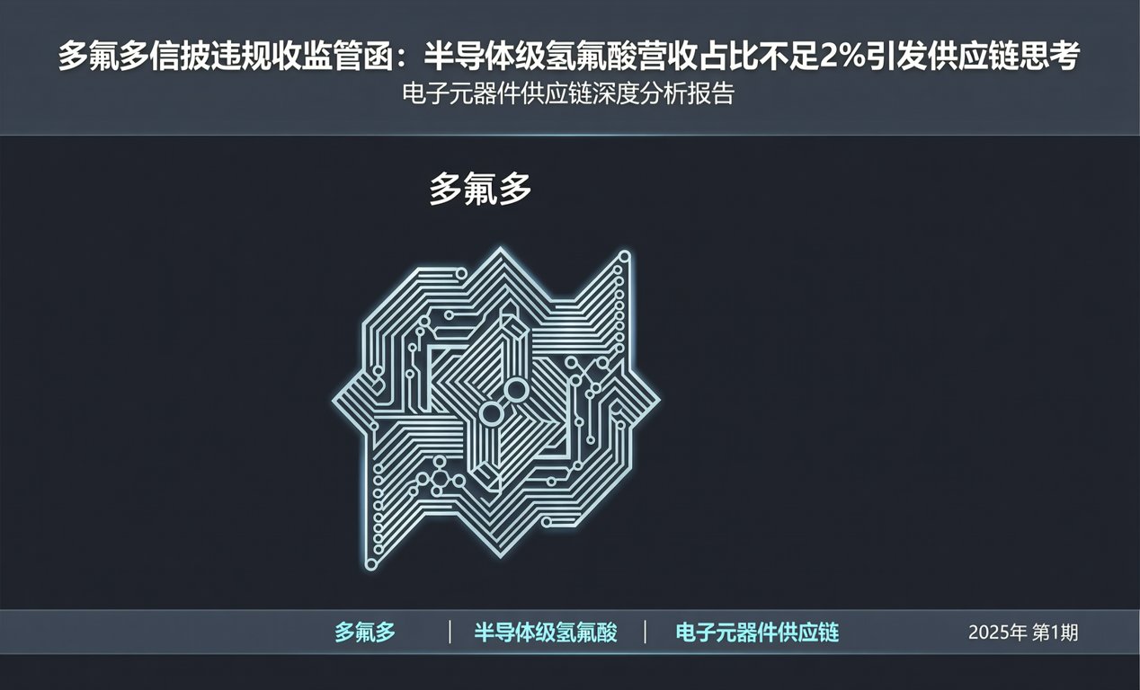 多氟多信披违规收监管函：半导体级氢氟酸营收占比不足2%引发供应链思考-百能云芯