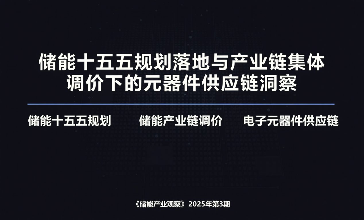 储能十五五规划落地与产业链集体调价下的元器件供应链洞察-百能云芯