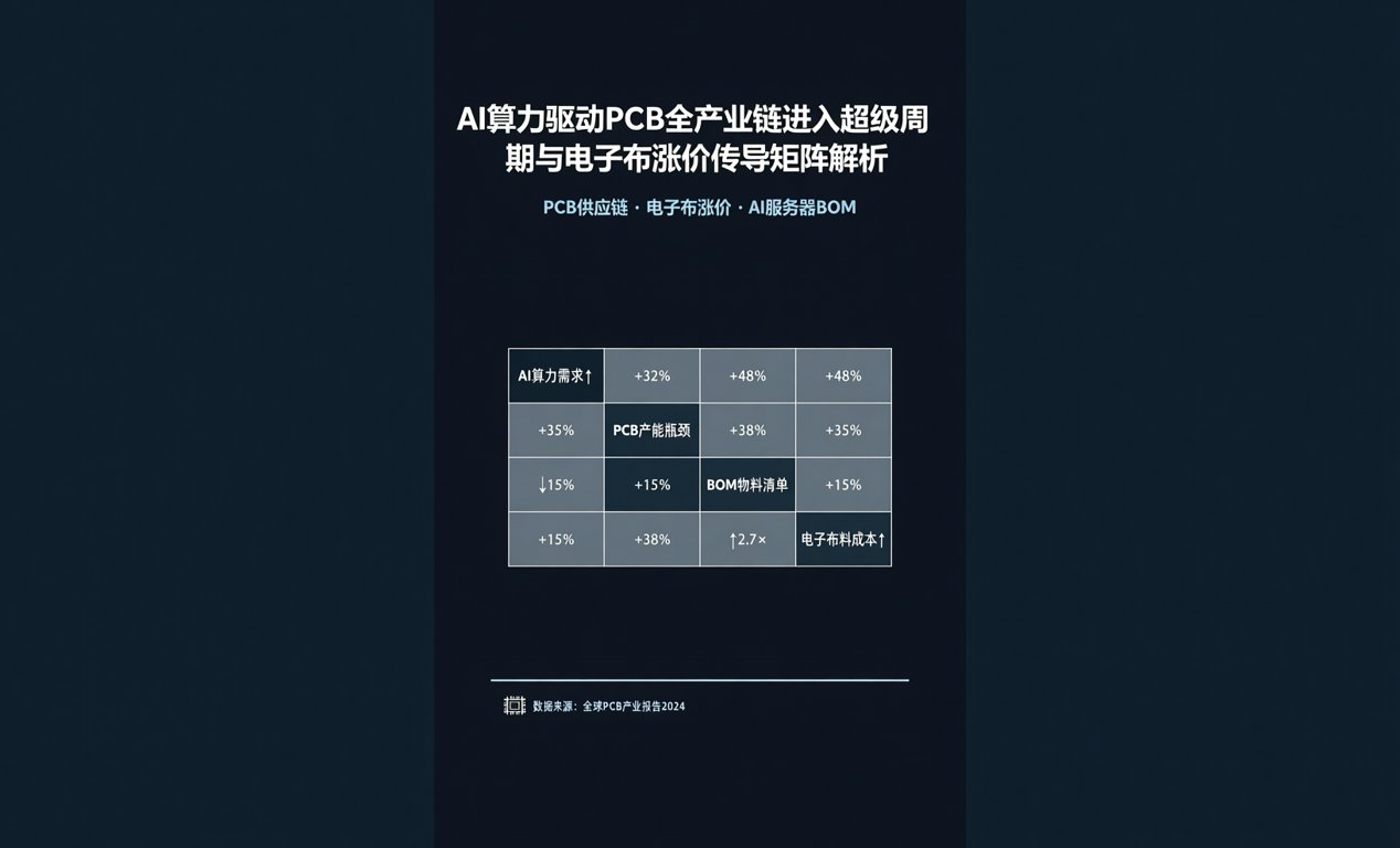 AI算力驱动PCB全产业链进入超级周期与电子布涨价传导矩阵解析-百能云芯