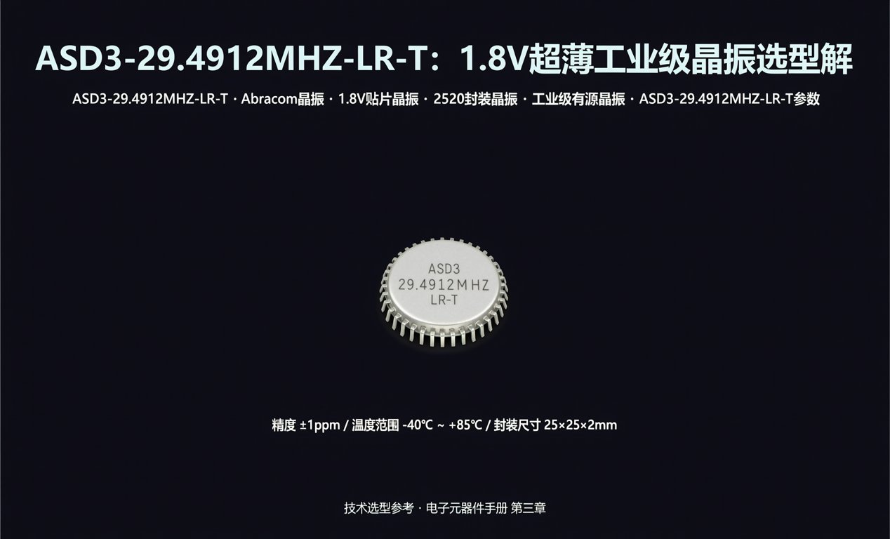 ASD3-29.4912MHZ-LR-T：1.8V工业级<span class='highlight'>晶振</span>选型解析