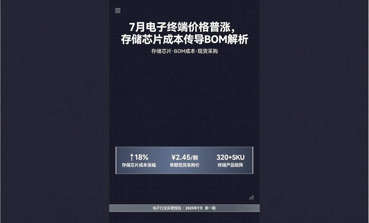 7月电子终端价格普涨，存储芯片成本传导BOM解析-百能云芯