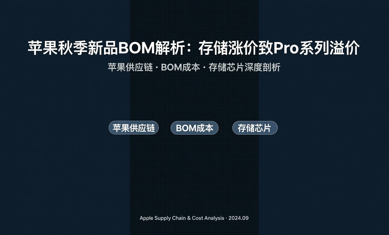 苹果秋季新品BOM解析：存储涨价致Pro系列溢价-百能云芯