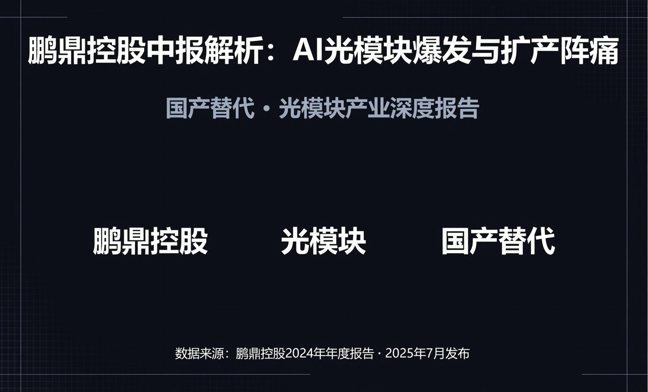 鹏鼎控股中报解析：AI光模块爆发与扩产阵痛-百能云芯