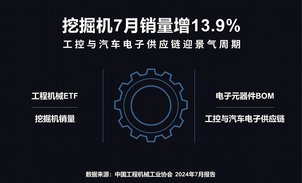 挖掘机7月销量增13.9%，工控与汽车电子供应链迎景气周期