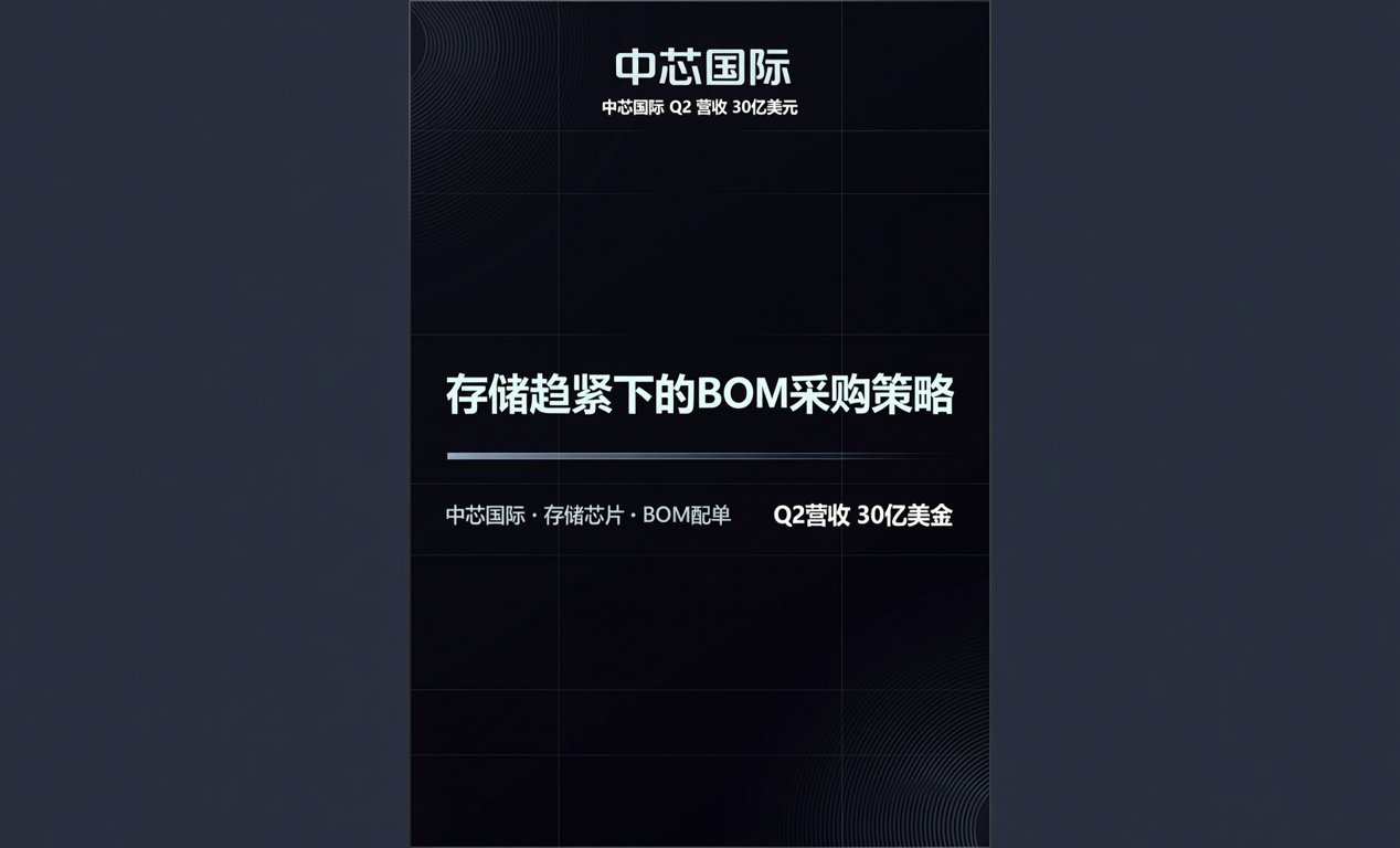 中芯Q2营收30亿美元，存储趋紧下的BOM采购策略-百能云芯