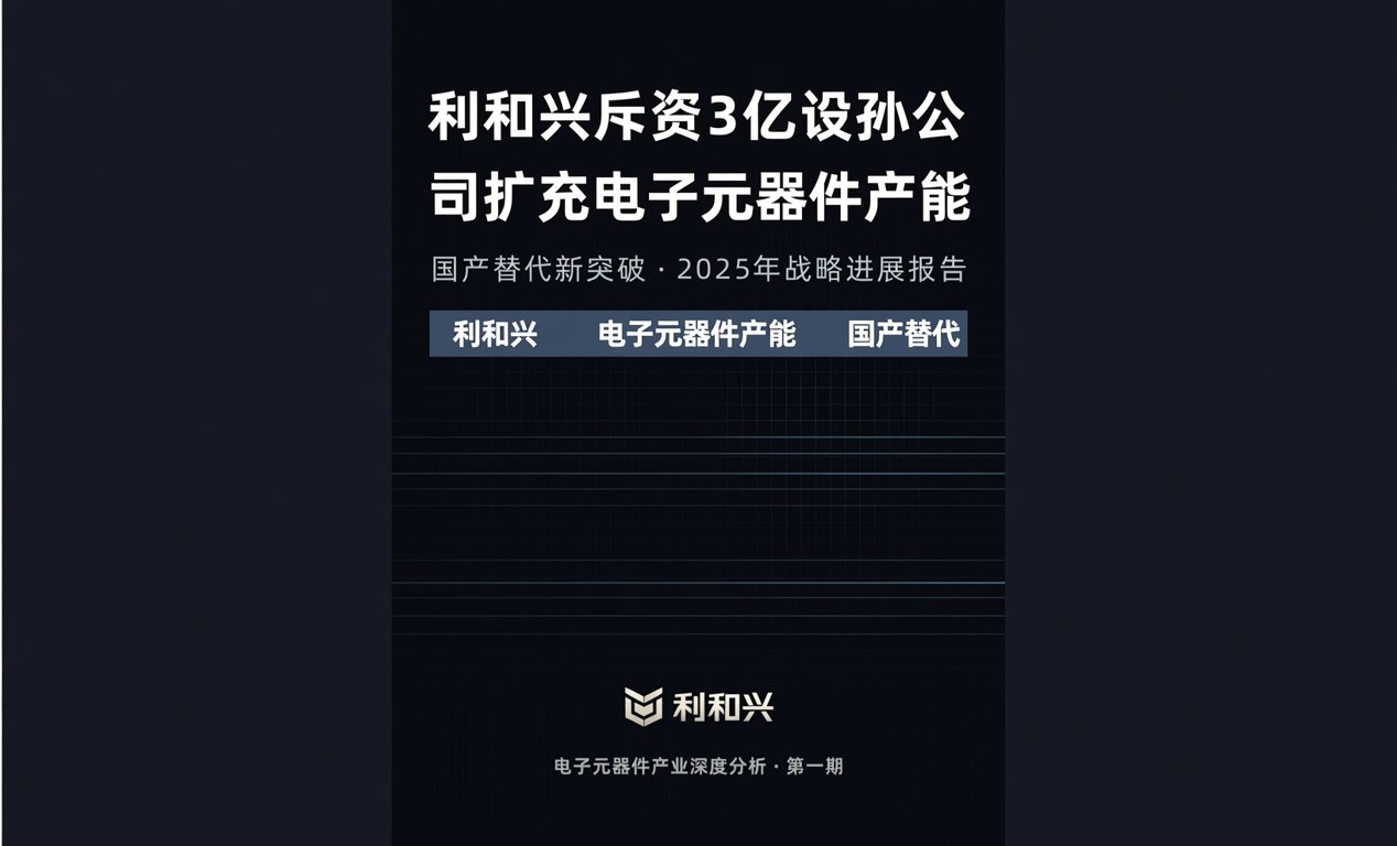 利和兴斥资3亿设孙公司扩充电子元器件产能-百能云芯