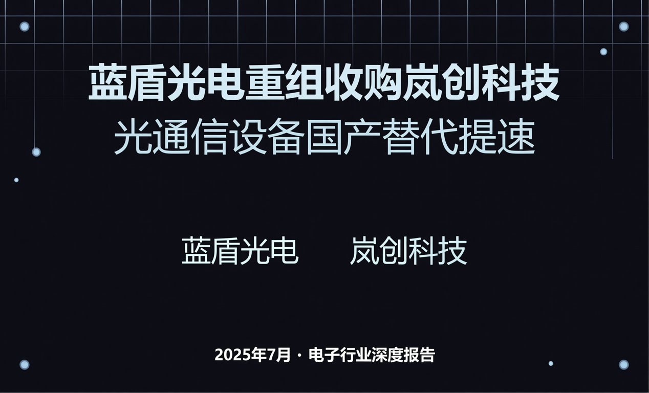 蓝盾光电重组收购岚创科技，<span class='highlight'>光通信设备</span>国产替代提速