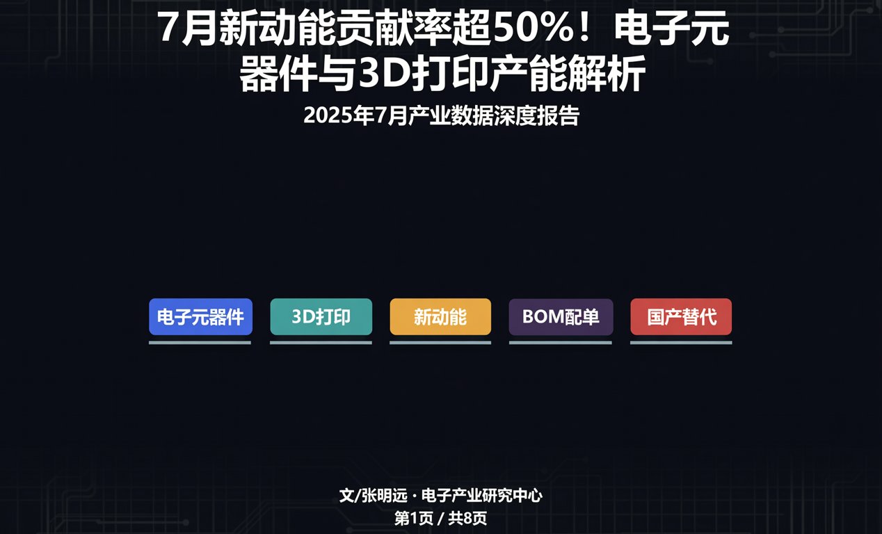 7月新动能贡献率超50%！电子元器件与<span class='highlight'>3D打印</span>产能解析