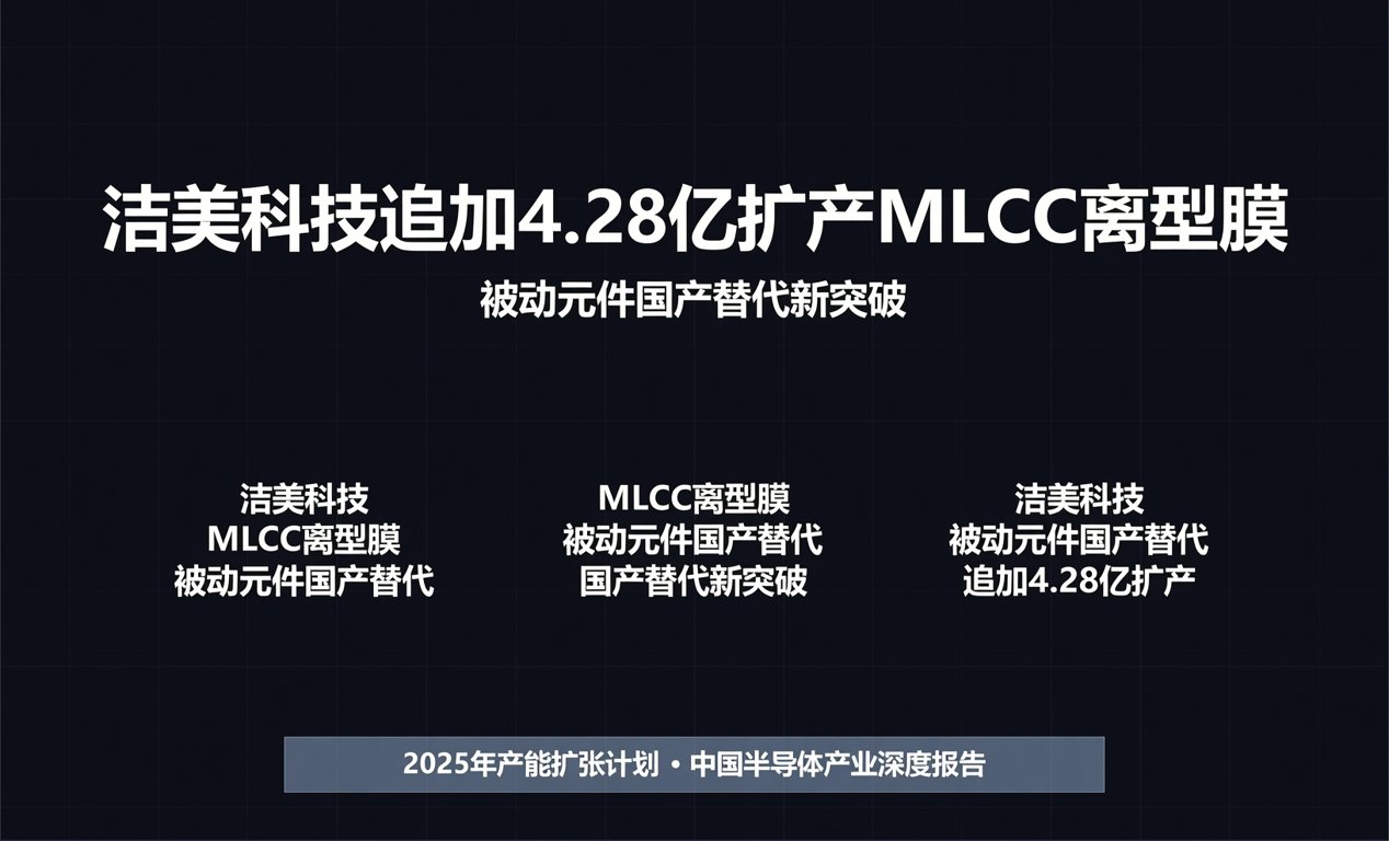 洁美科技追加4.28亿扩产<span class='highlight'>MLCC离型膜</span>